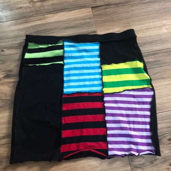 SHEIN Dresses & Skirts - Shein patches black and colorful mini skirt